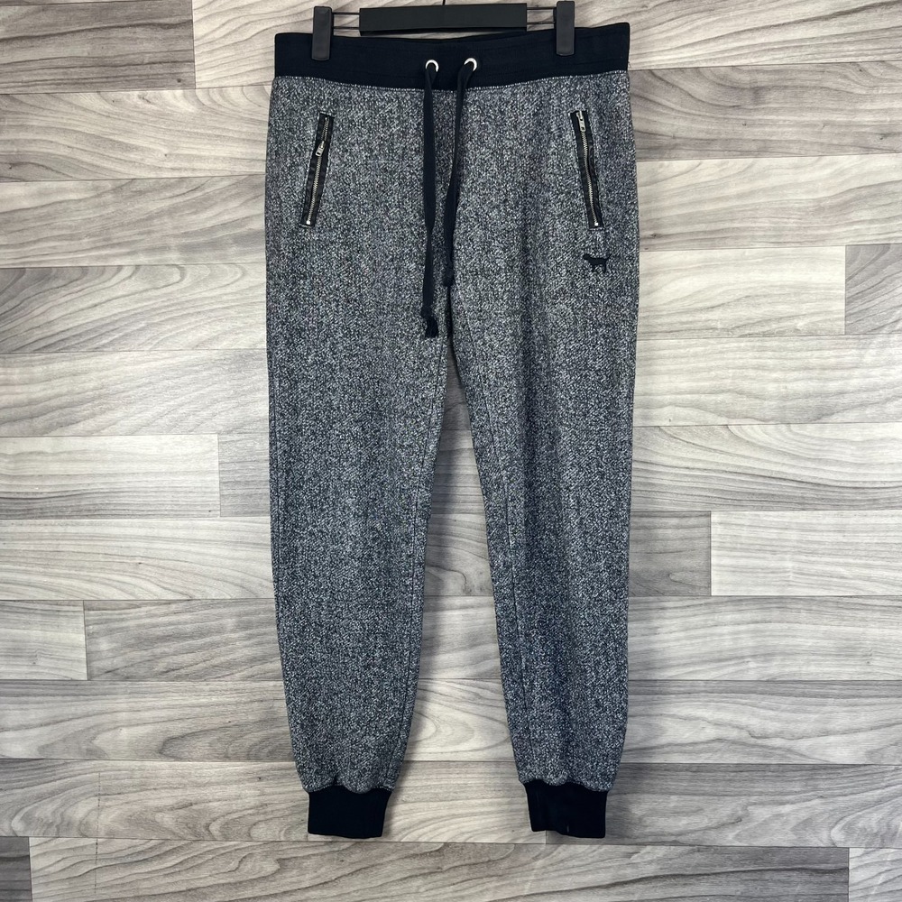 Victoria's Secret Pink Joggers Women's XS Gray Heather Tapered Fit Elastic Waist